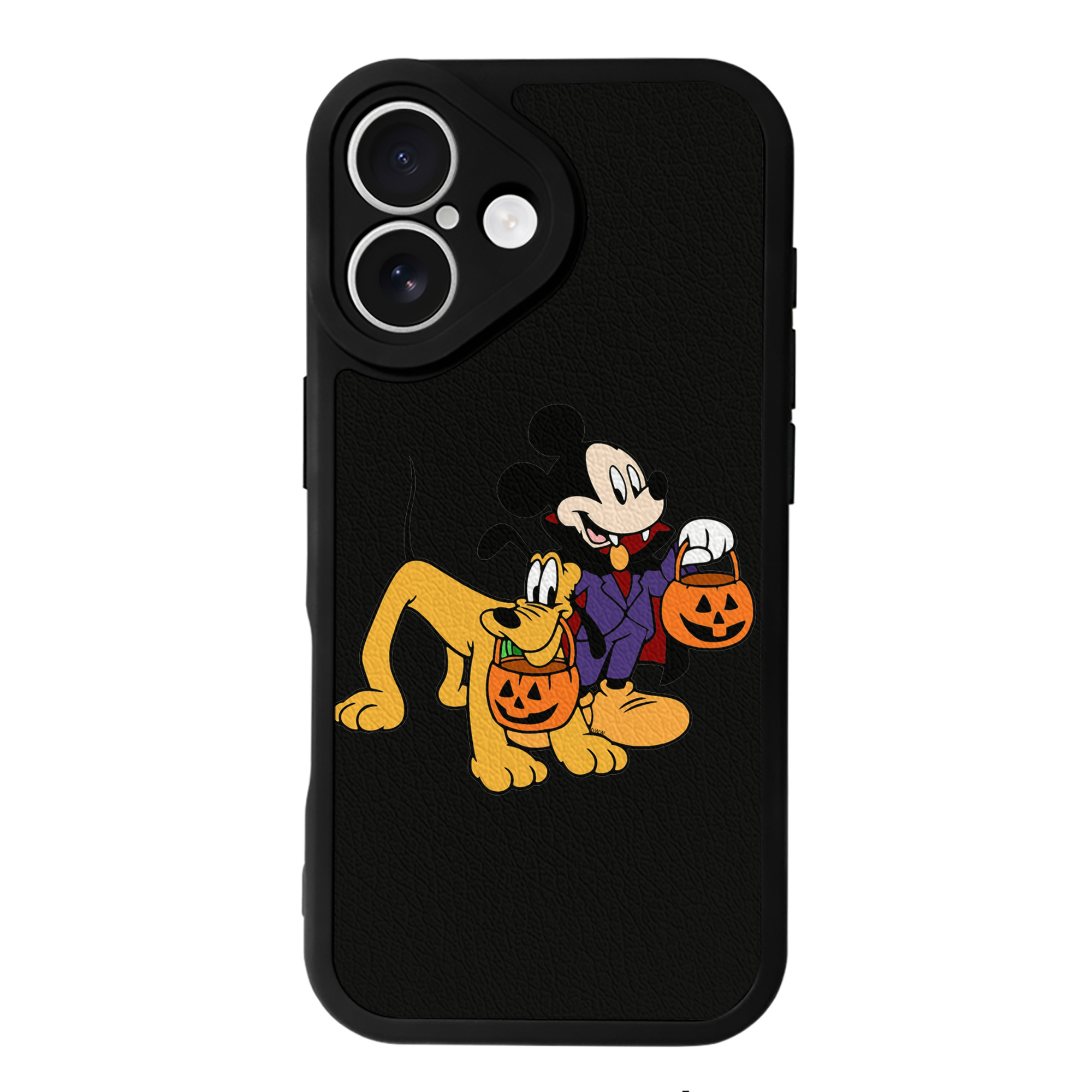 （画像用） ミッキーマウス Mickey Mouse 【iPhone 16シリーズ対応】シリコンスマホケース（レザー調） 材質：シリコン